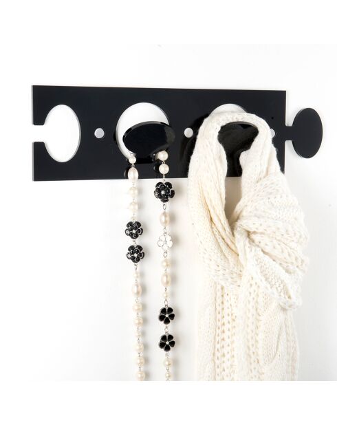 Porte-manteau Puzzle noir - 43x3.5x12 cm