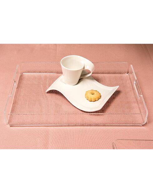 Plateau Bon Ton transparent - 33x23x4 cm