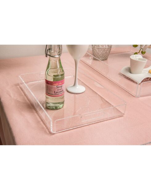 Plateau Bon Ton transparent - 33x23x4 cm
