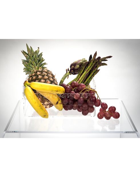 Corbeille à fruits Galatea transparente - 21x29x13 cm