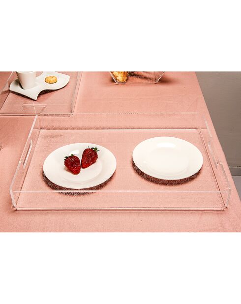 Plateau Bon Ton transparent - 45.5x32x5 cm