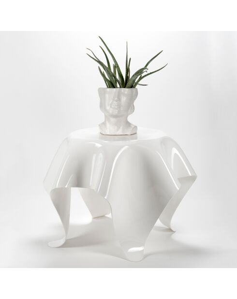 Table basse ronde Drappeggi blanche - 60x60x45 cm