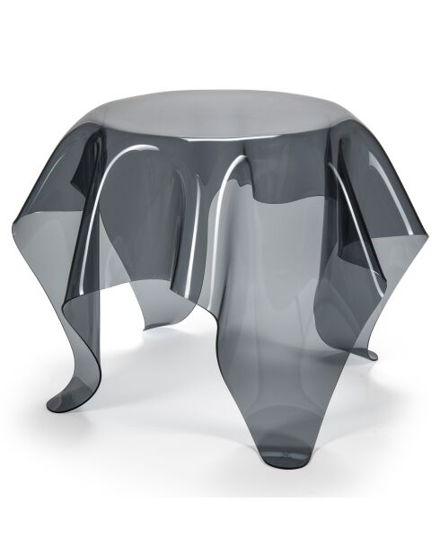 Table basse ronde Drappeggi transparent fumé - 60x60x45 cm