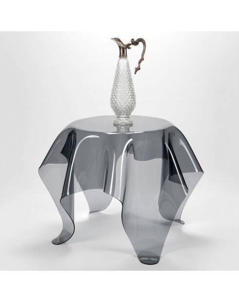 Table basse ronde Drappeggi transparent fumé - 60x60x45 cm