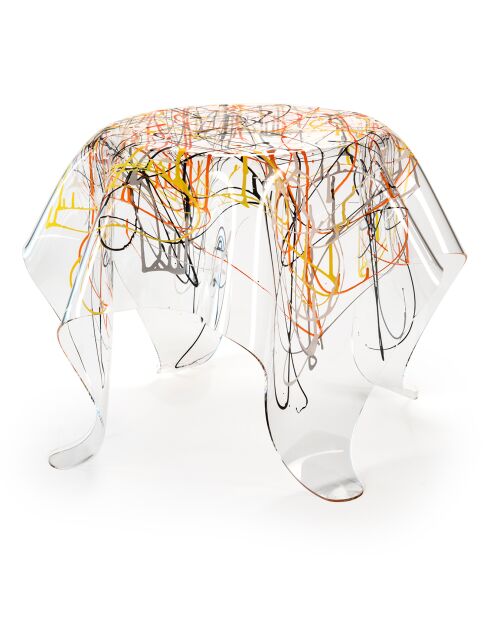 Table basse ronde Drappeggi multicolore - 60x60x45 cm