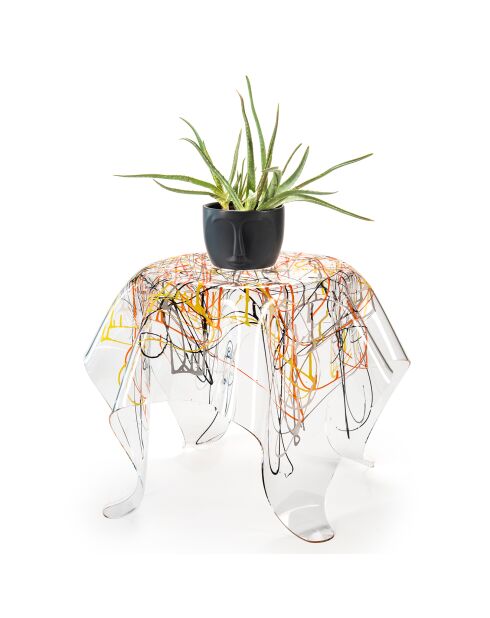 Table basse ronde Drappeggi multicolore - 60x60x45 cm