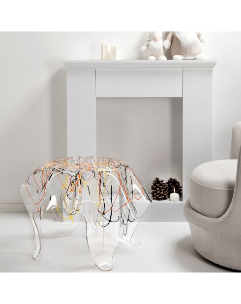 Table basse ronde Drappeggi multicolore - 60x60x45 cm