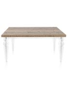 Table Maulabile transparent/bois - 155/255x90x75 cm