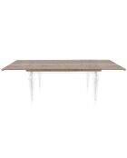 Table Maulabile transparent/bois - 155/255x90x75 cm