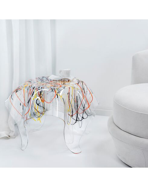 Table basse ronde Drappeggi multicolore - 60x60x45 cm