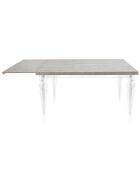 Table Maulabile transparent/gris - 155/255x90x75 cm