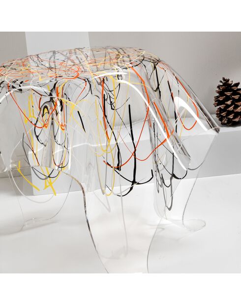 Table basse ronde Drappeggi multicolore - 60x60x45 cm