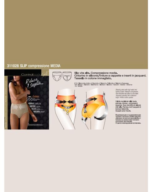 Zwart slipje met platte buik en actie