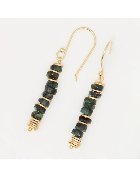 Boucles d'oreilles Quetzal en Emeraude