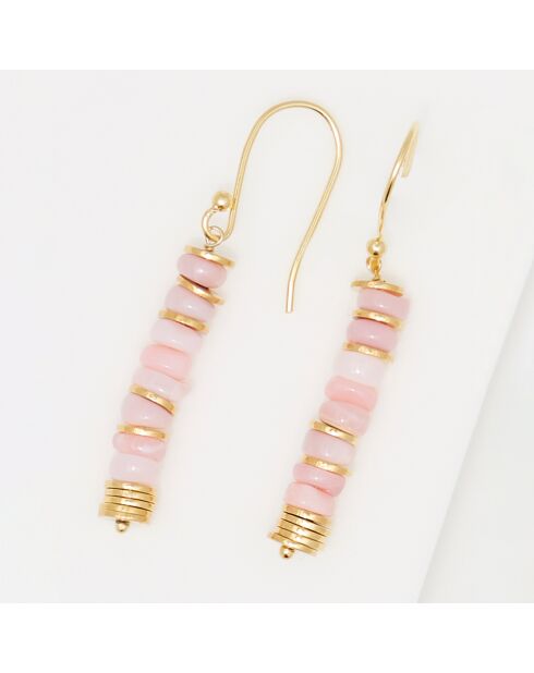 Boucles d'oreilles Quetzal en Opale rose