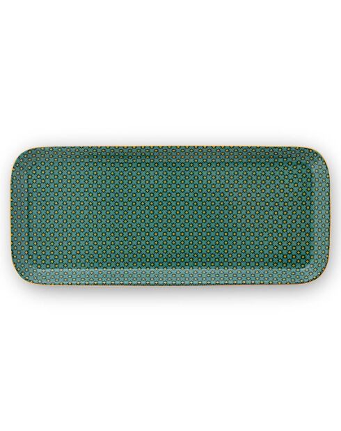 Plat rectangulaire bain en Porcelaine Star vert - 11.8x26.6 cm
