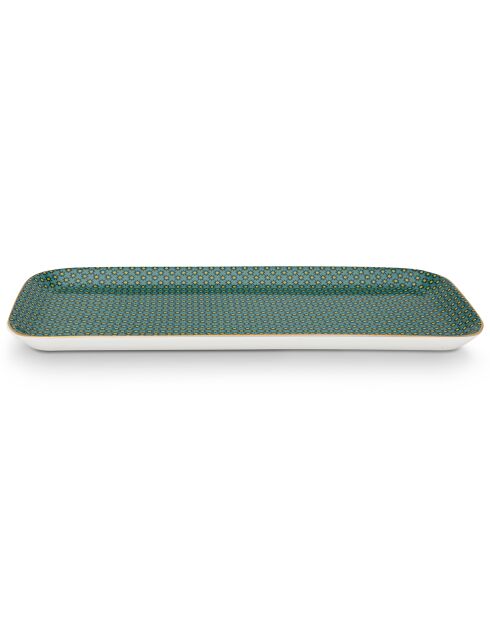 Plat rectangulaire bain en Porcelaine Star vert - 11.8x26.6 cm