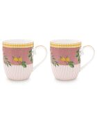 2 Petits mugs en Porcelaine La Majorelle roses - 14.5 cl