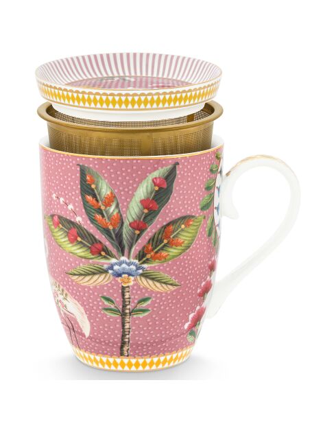 Mug à Thé avec Repose-sachet & Infuseur en Porcelaine La Majorelle rose - 35cl