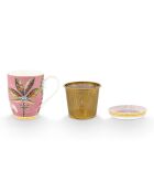Mug à Thé avec Repose-sachet & Infuseur en Porcelaine La Majorelle rose - 35cl
