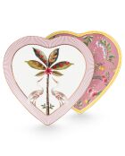 2 rosafarbene Herzteller aus Porzellan von La Majorelle, 23,2 x 24 cm