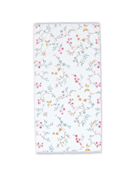 Drap de bain Les Fleurs blanc - 70x140 cm