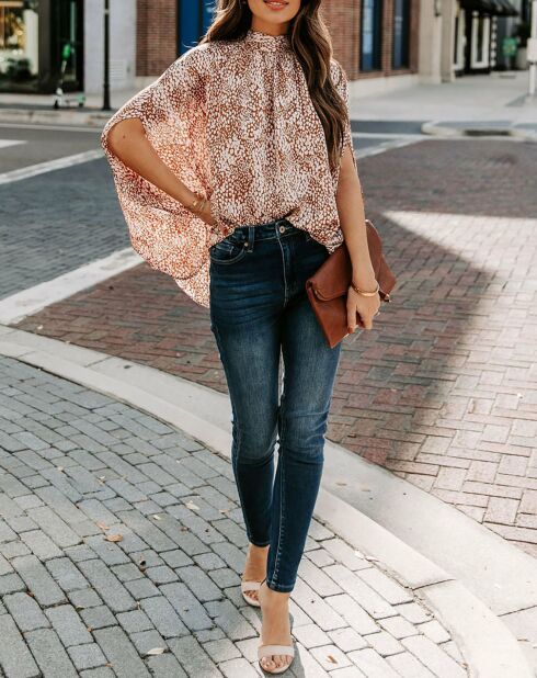 Blouse Allison marron/beige