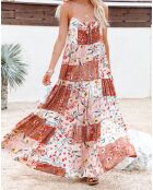 Robe Nathe rose/écru