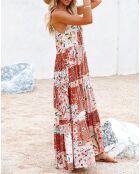 Robe Nathe rose/écru