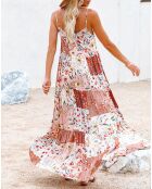 Robe Nathe rose/écru