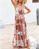 Robe Nathe rose/écru