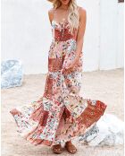 Robe Nathe rose/écru