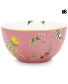 6 Bols en Porcelaine La Majorelle roses - 8.1x15 cm
