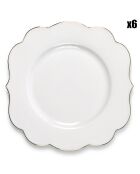 6 witte broodborden van Royal Porselein - 16,7x16,9 cm