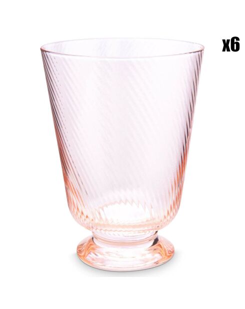 6 Verres à eau roses - 36 cl
