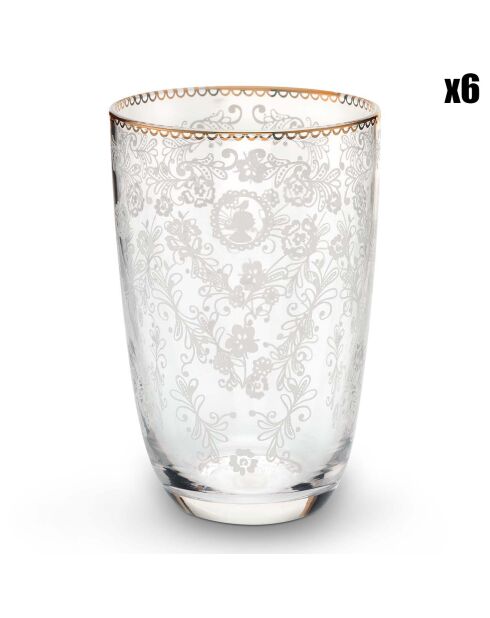 6 Verres à eau Longdrink Early Bird transparents - 40 cl