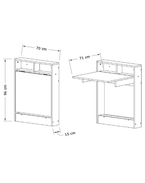 Table pliable Bracked ecru - 70x90x15 cm