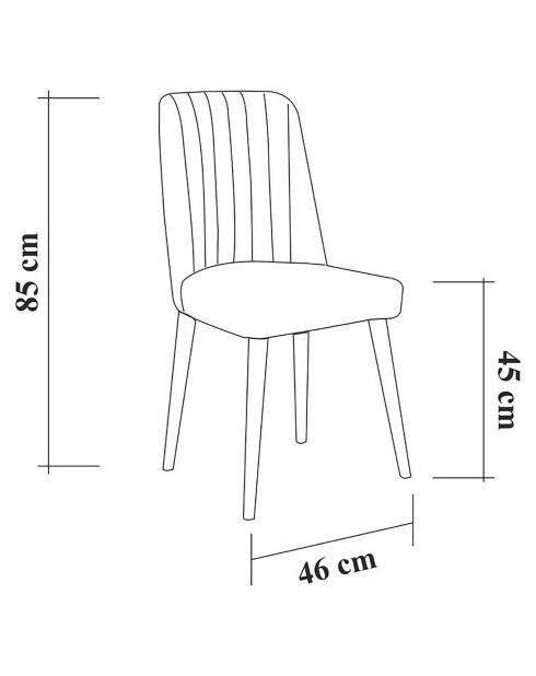 Chaise Vina pin atlantique/stone - 46x85x46 cm