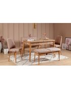 Chaise Vina pin atlantique/stone - 46x85x46 cm