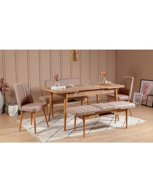 Chaise Vina pin atlantique/stone - 46x85x46 cm