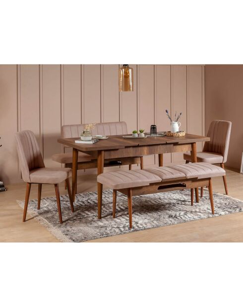 Chaise Vina noyer - 46x85x46 cm