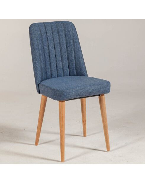 Vina 1048 stoel Atlantic pine/donkerblauw - 46x85x46 cm