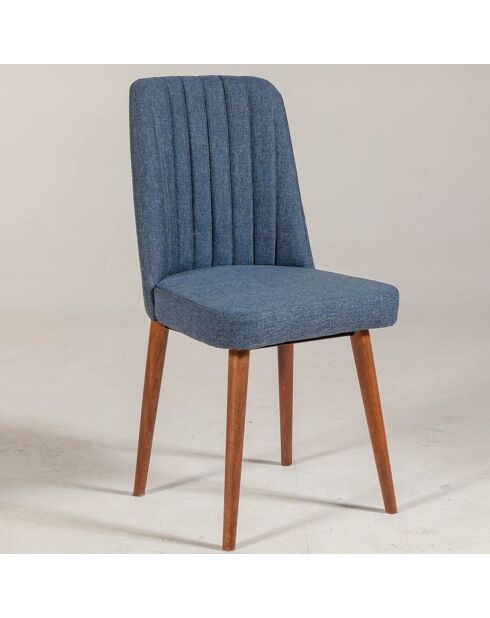 Stoel Vina 1048 walnoot/donkerblauw - 46x85x46 cm