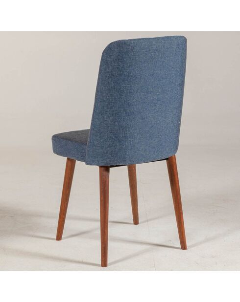 Stoel Vina 1048 walnoot/donkerblauw - 46x85x46 cm