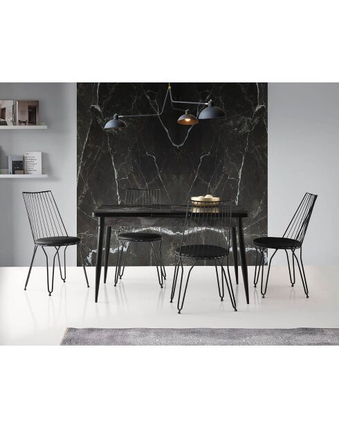 2 Chaises Ada 282 noires - 44x84x44 cm