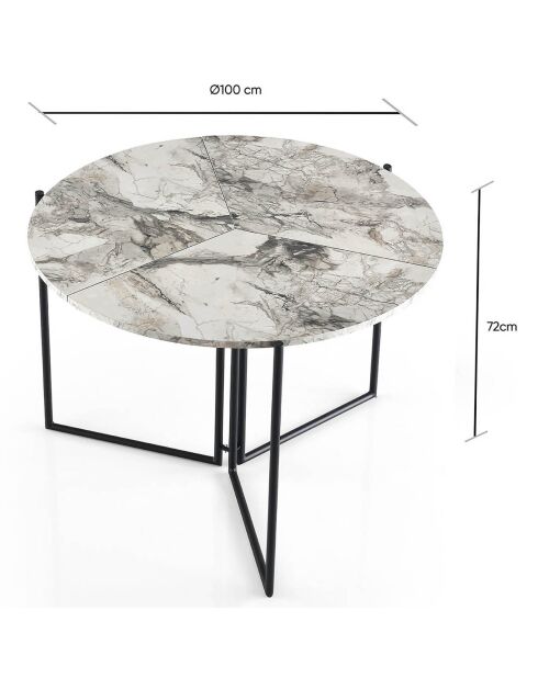 Mesa de comedor Yaprak 1203 de pino atlántico - 100x72x100 cm