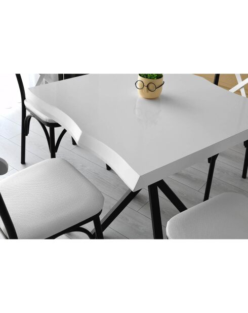 Table à manger Safir 1461 blanche - 80x75x80 cm
