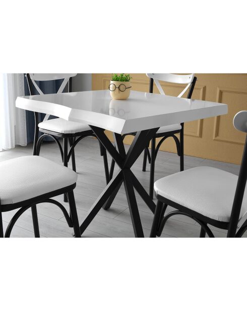 Table à manger Safir 1461 blanche - 80x75x80 cm