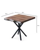 Table à manger Safir 1462 noyer - 80x75x80 cm