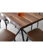 Table à manger Safir 1462 noyer - 80x75x80 cm